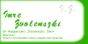 imre zvolenszki business card